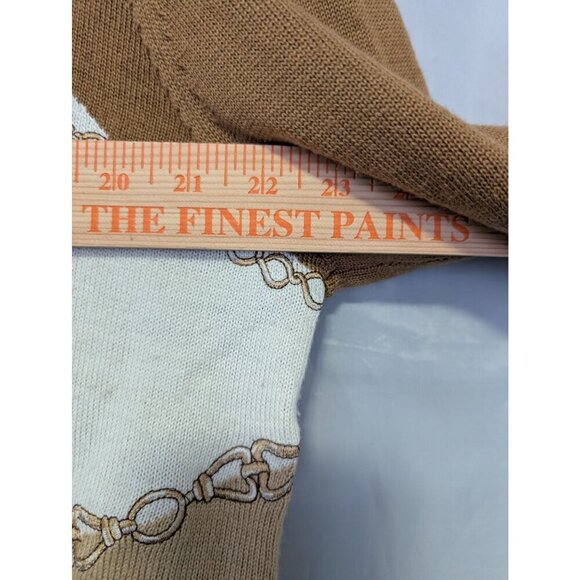 Vintage Alfred Dunner Equestrian Sweater Wool Blend Argyle Chains Brown Size XL - Picture 3 of 7